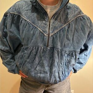 Out from Under bomber style Jean jacket